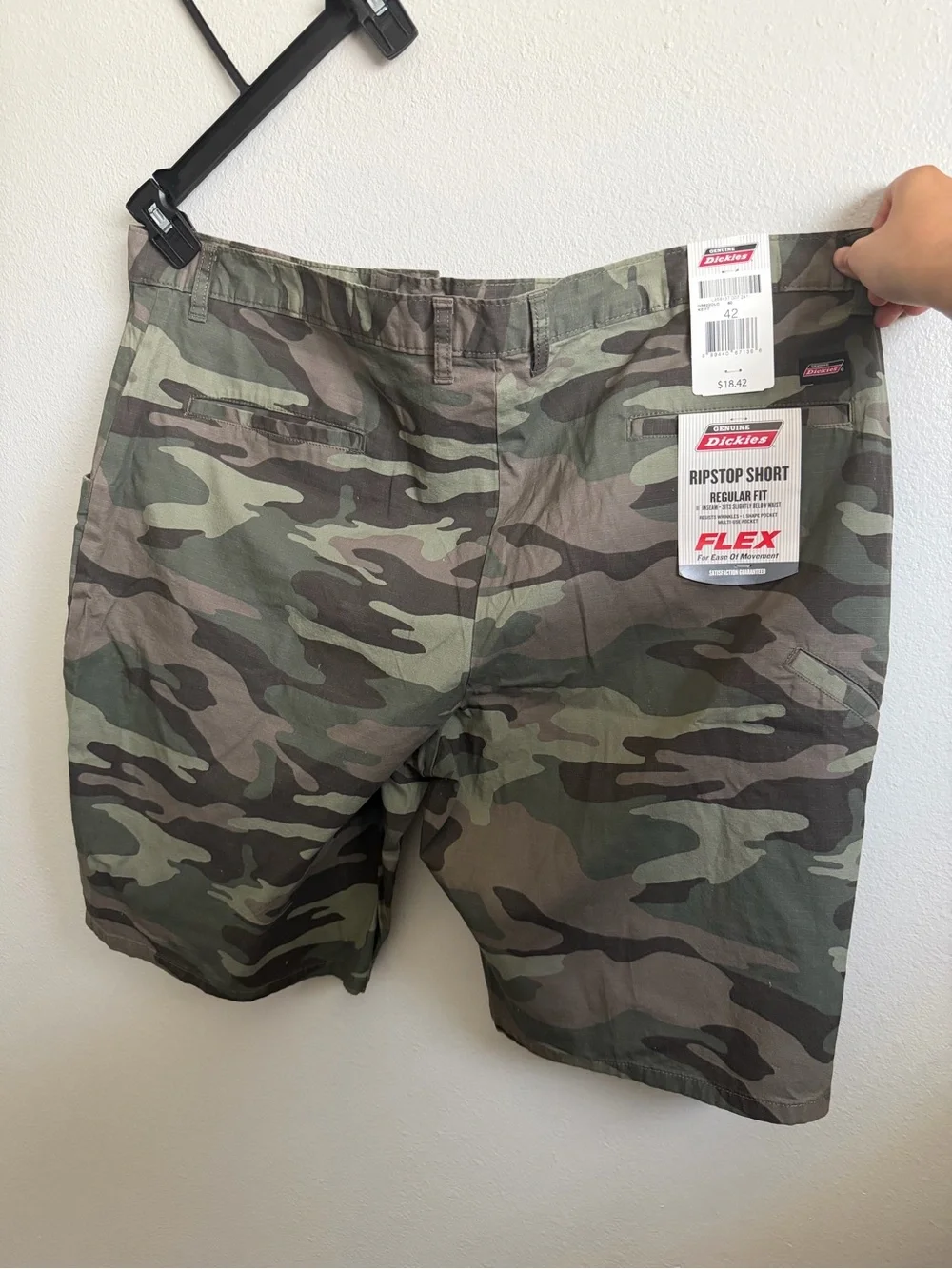 Dickies Men's Camouflage Flat Front Shorts - Olive & Brown